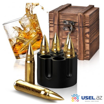 Golden Whiskey Stones bullet barrel